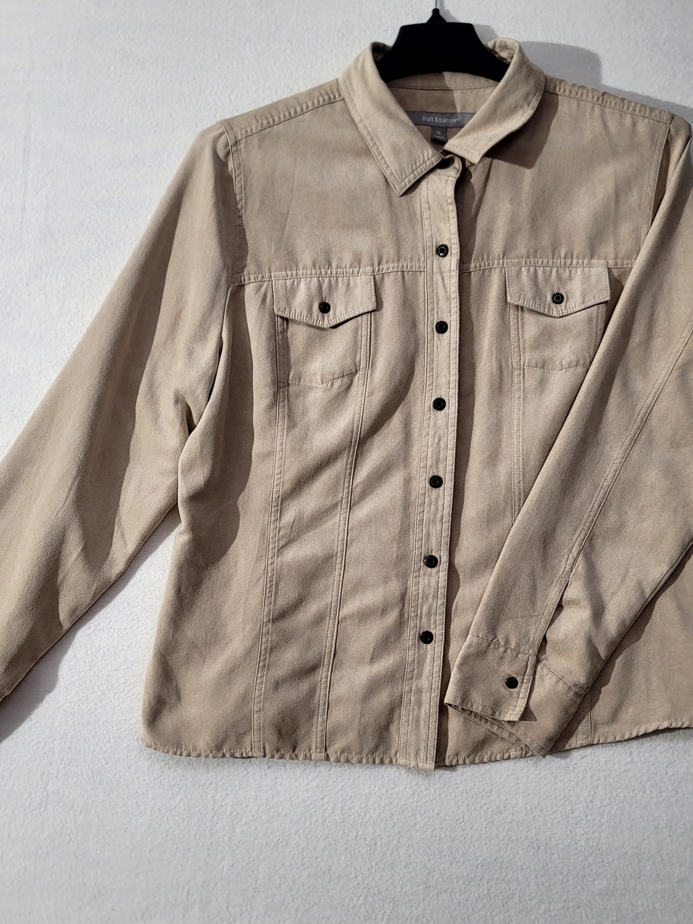 croft & barrow Tan Button-Front Jean Jacket
